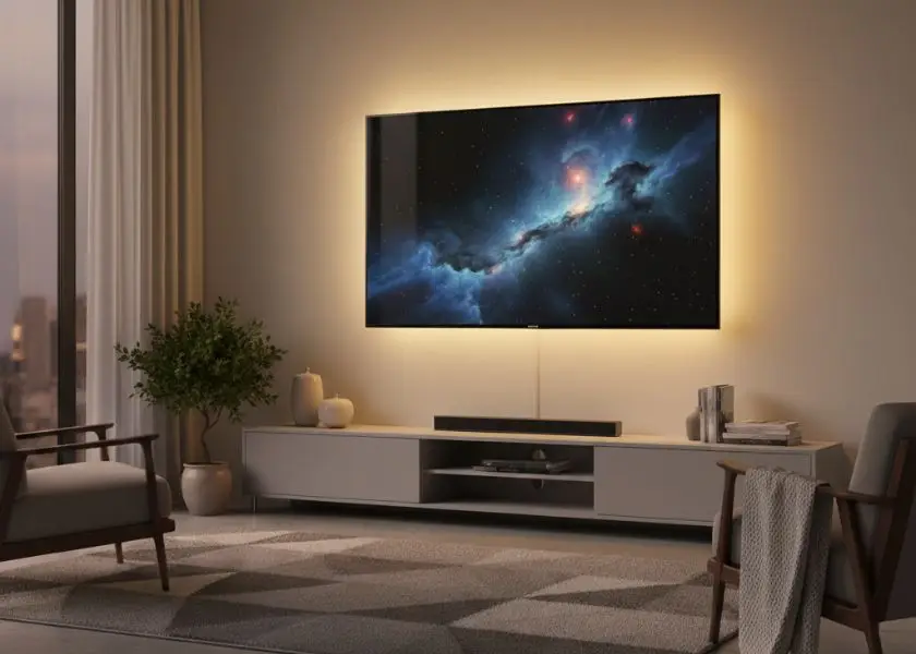 Tambahkan LED Strip atau Lampu Ambient di Ruang TV Minimalis Modern